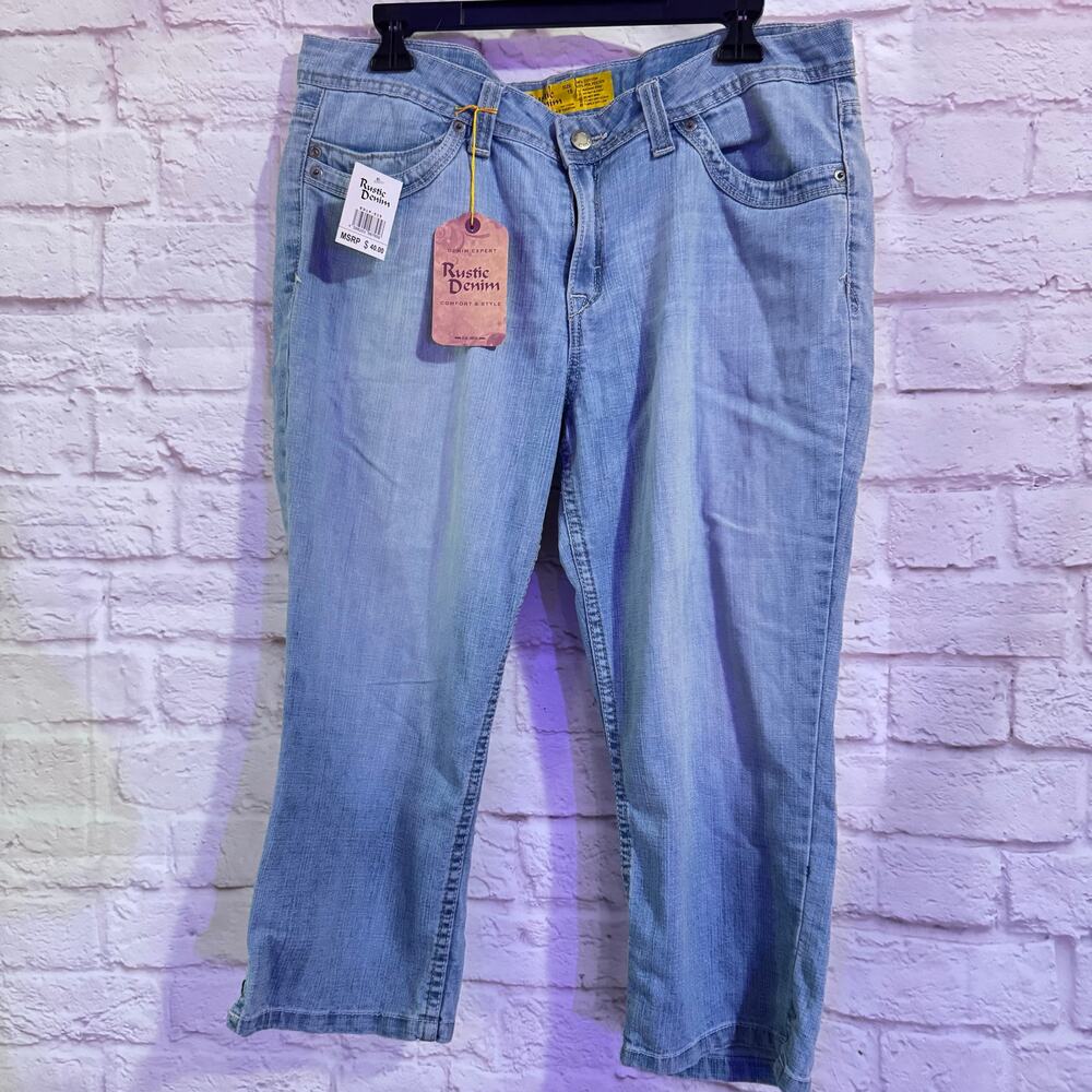 RUSTIC DENIM NWT Blue Denim Capris Sz 18